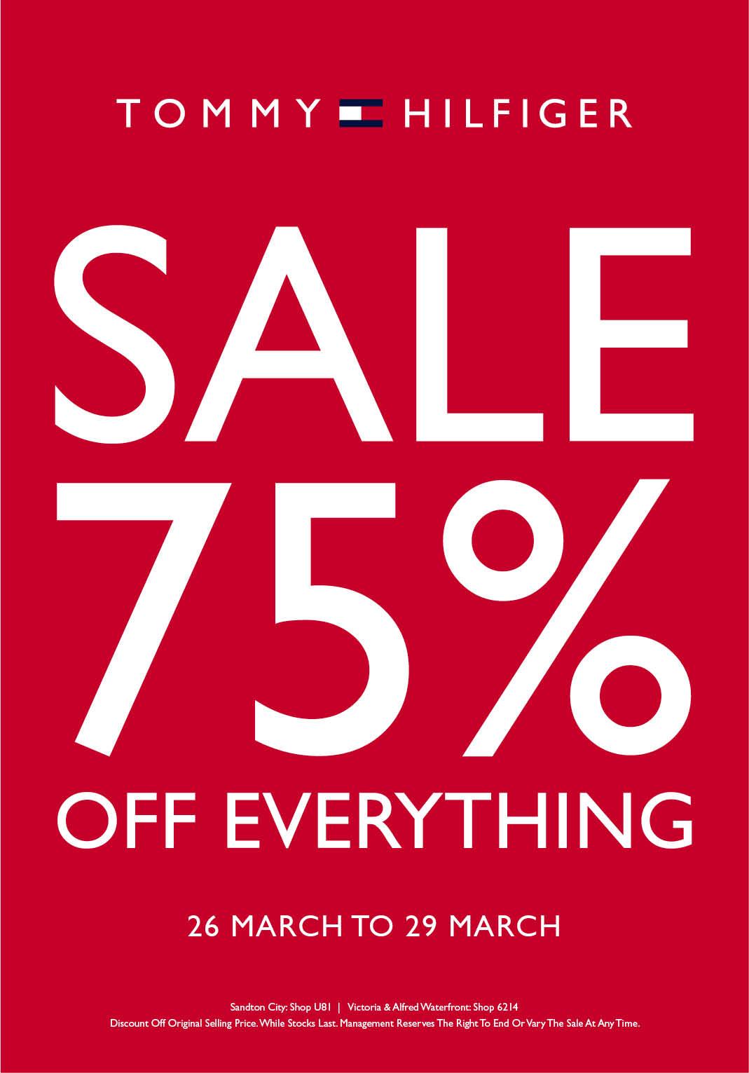 Sandton City on X: "The stand alone Tommy Hilfiger store is clearing ALL  stock at less 75% for four days! This is what we call a SALE!!  http://t.co/C0wJXCv35V" / X
