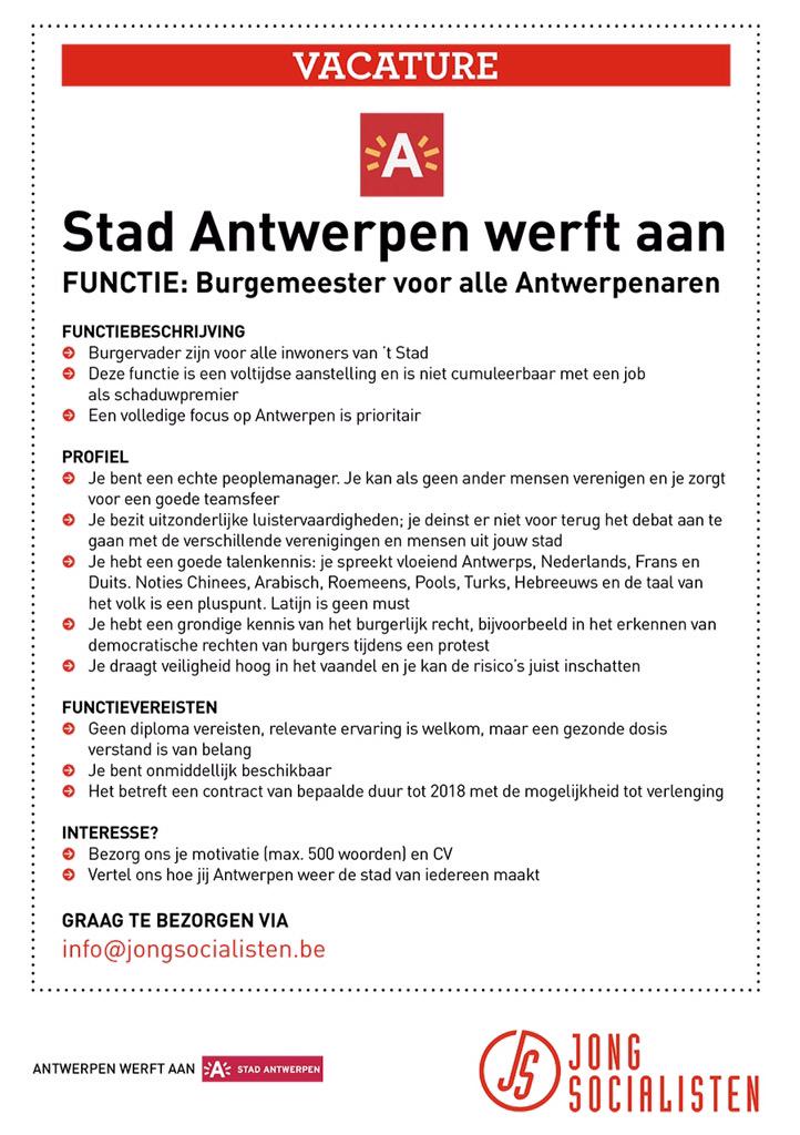 JSbelgie's tweet image. Vacature voor de gemotiveerden.