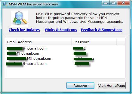 wlm msn password finder