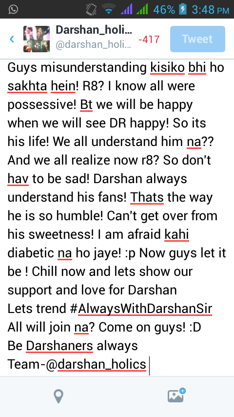darshan_holics's tweet photo. Trend idea - @Darshanlover 
Come on guys join us! And show 
ur love for @DarshanRavalDZ 
Always be Darshaners 
:D http://t.co/oCHqNW6eYw