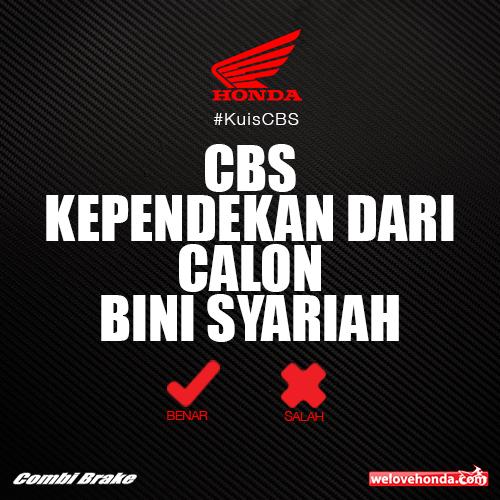 welovehonda's tweet photo. Start #KuisCBS edisi keempat! Cukup jawab BENAR atau SALAH dan sertakan tagar #KuisCBS! Cuma sampai pukul 22:00 WIB!! http://t.co/BftD5TXjrz