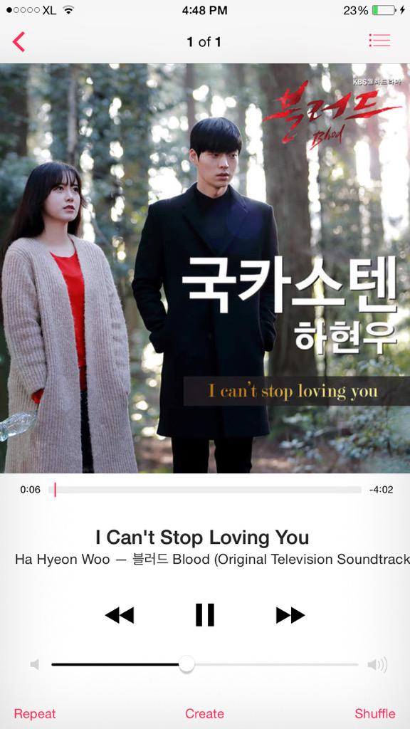 ninimarlina11's tweet photo. 블러드 BLOOD OST "I Can't Stop Loving You" by Ha Hyeon Woo is available on Itunes http://t.co/bWISizV9Qy