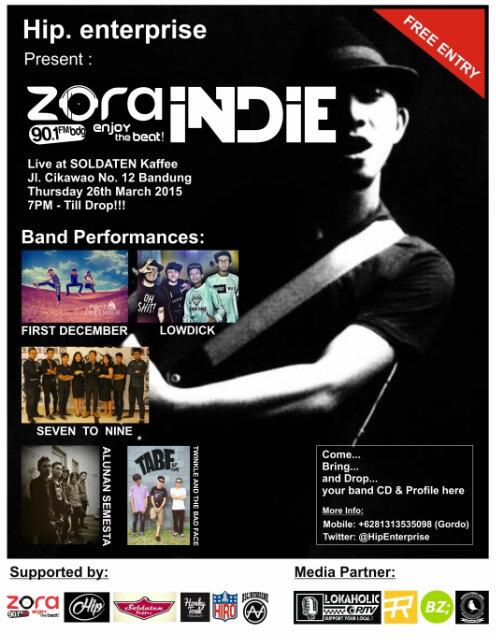 Tonight!!! "Zora Indie" <a href="/Soldatenkaffee/">Soldatenkaffee</a> feat. <a href="/LOWDICK/">LOWDICK OFFICIAL</a> @TABF_Official <a href="/AlunanSemesta/">Alunan Semesta</a> <a href="/FirstDecemberID/">First December Music</a> <a href="/7to9ID/">SeventoNine Official</a>  free!