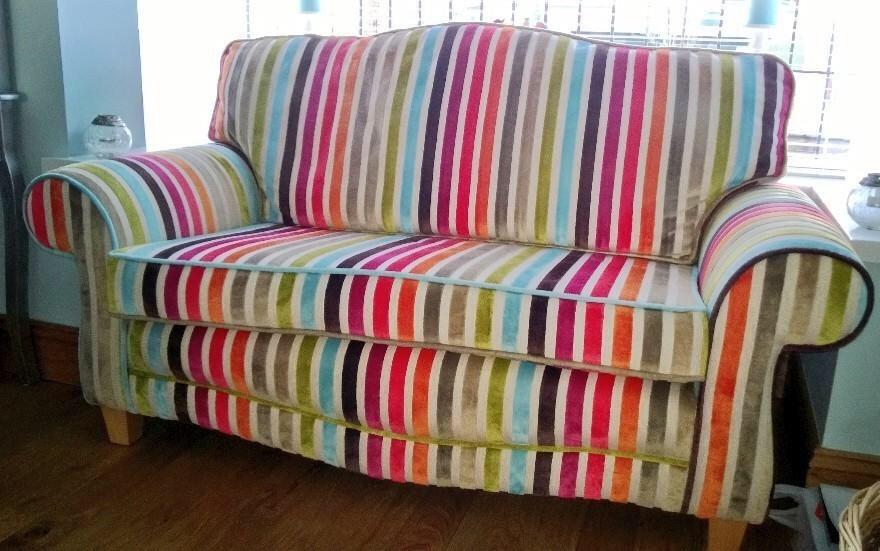 reupholsteryex's tweet photo. #stripe fabric #Casamance this sofa was reupholstered in new candy stripe velvet http://t.co/EusnkBU0Sb