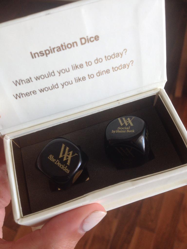 GrifcoPR's tweet photo. Some important decisions to be made today... Thank you for the dice @WaldorfAstoria #poolorbeach #shoppingorspa http://t.co/2EyskgrNvQ