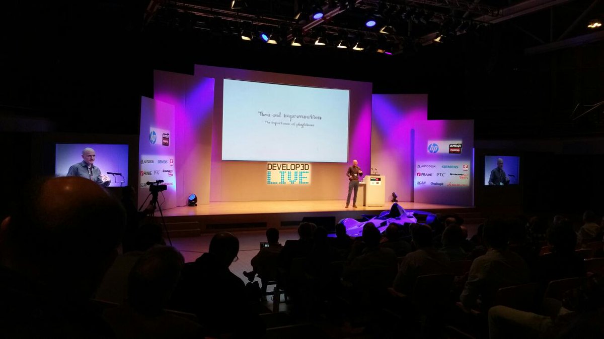 Radiuscreatives's tweet image. At #Develop3dLive today. Opening talk from Dominic Wilcox on ideas. Very funny too!