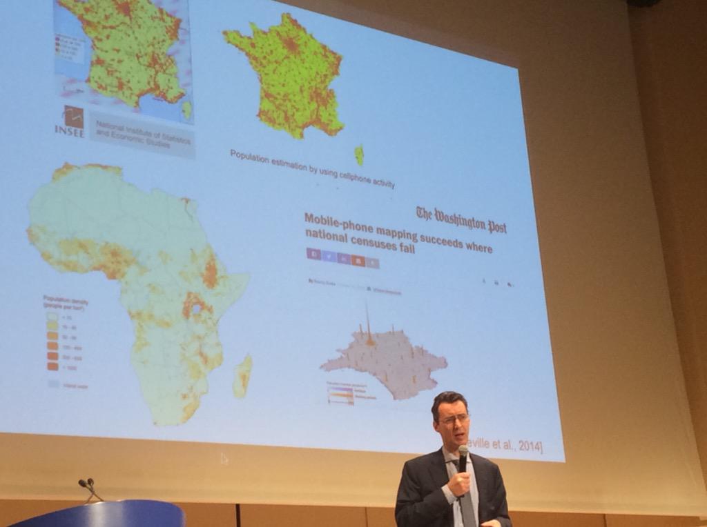 #DIS2015 cell-phone activity to estimate population-faster &amp; cheaper <a href="/blondelresearch/">Vincent Blondel</a> - add value for dev countries