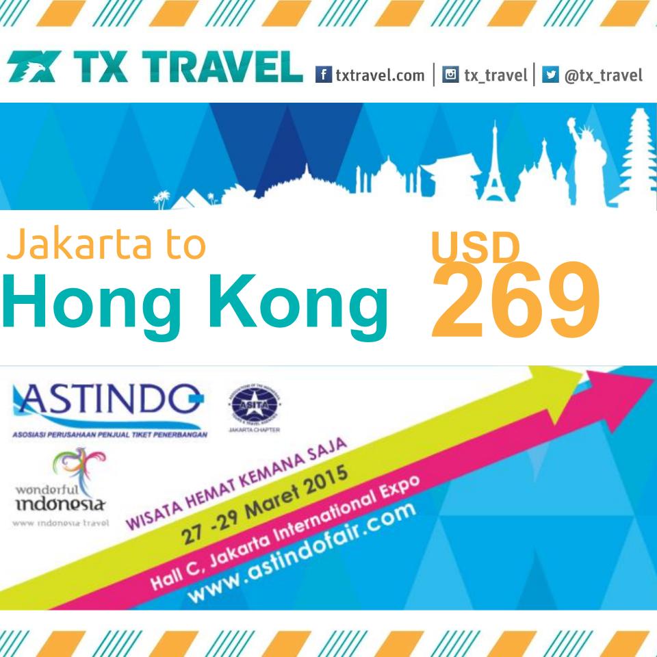 Dapatkan Harga Spesial dari 13 Maskapai Terbaik dunia <a href="/astindofair/">Astindo Travel Fair 2019</a>! Kunjungi Booth TX TRAVEL <a href="/JIExpo/">JIEXPO</a> Kemayoran!
