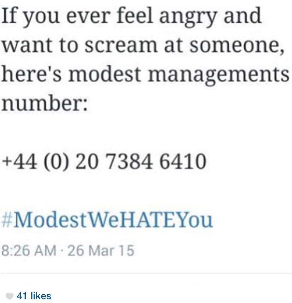 Anyone fancy a good yell at management? Someone leaked their number.  #AlwaysInOurHeartsZayn #LETSBUYONEDIRECTION