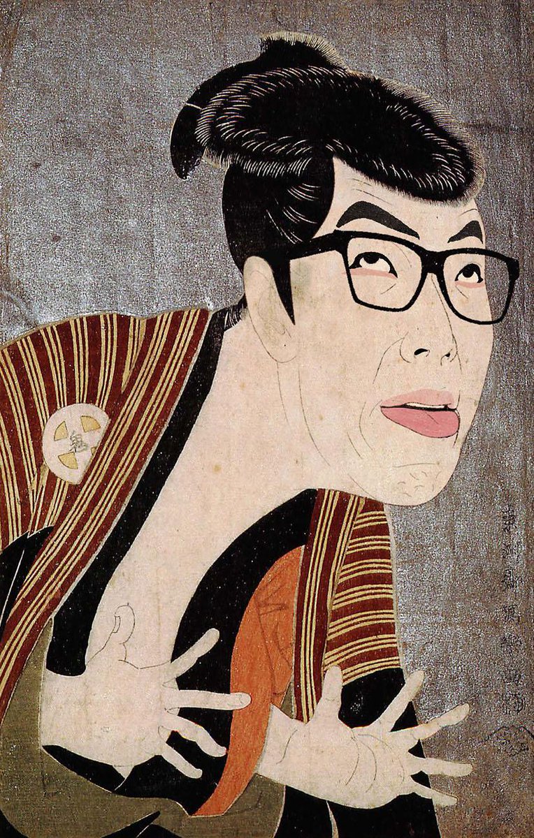 hikakin's tweet photo. うおお！これまた、、、ヤバイ（笑） “@love007jpjp: 『あの顔』を写楽風にしてみました！「写らキン」ですww　@hikakin http://t.co/Ap5Ui3W2YJ”