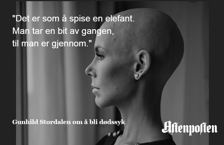 Aftenposten's tweet photo. .@Amagasinet i kveld: Gunhild Stordalen forteller for første gang om kampen for å overleve.
http://t.co/MFDv82lVQc http://t.co/7gAd4G8idb