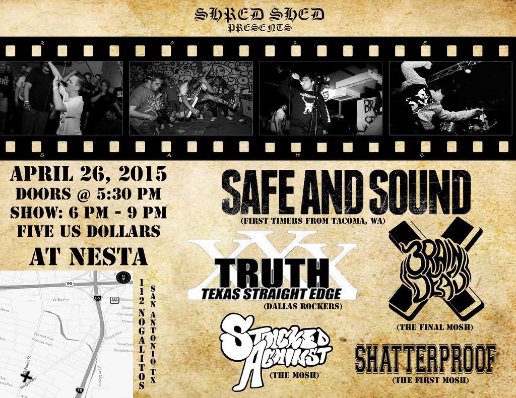 The final mosh feat. <a href="/Safexsoundhc/">safe and sound</a>, <a href="/truthtx/">Truth XXX</a>, Stacked Against (GOAT), and Shatterproof. Come one, come all!