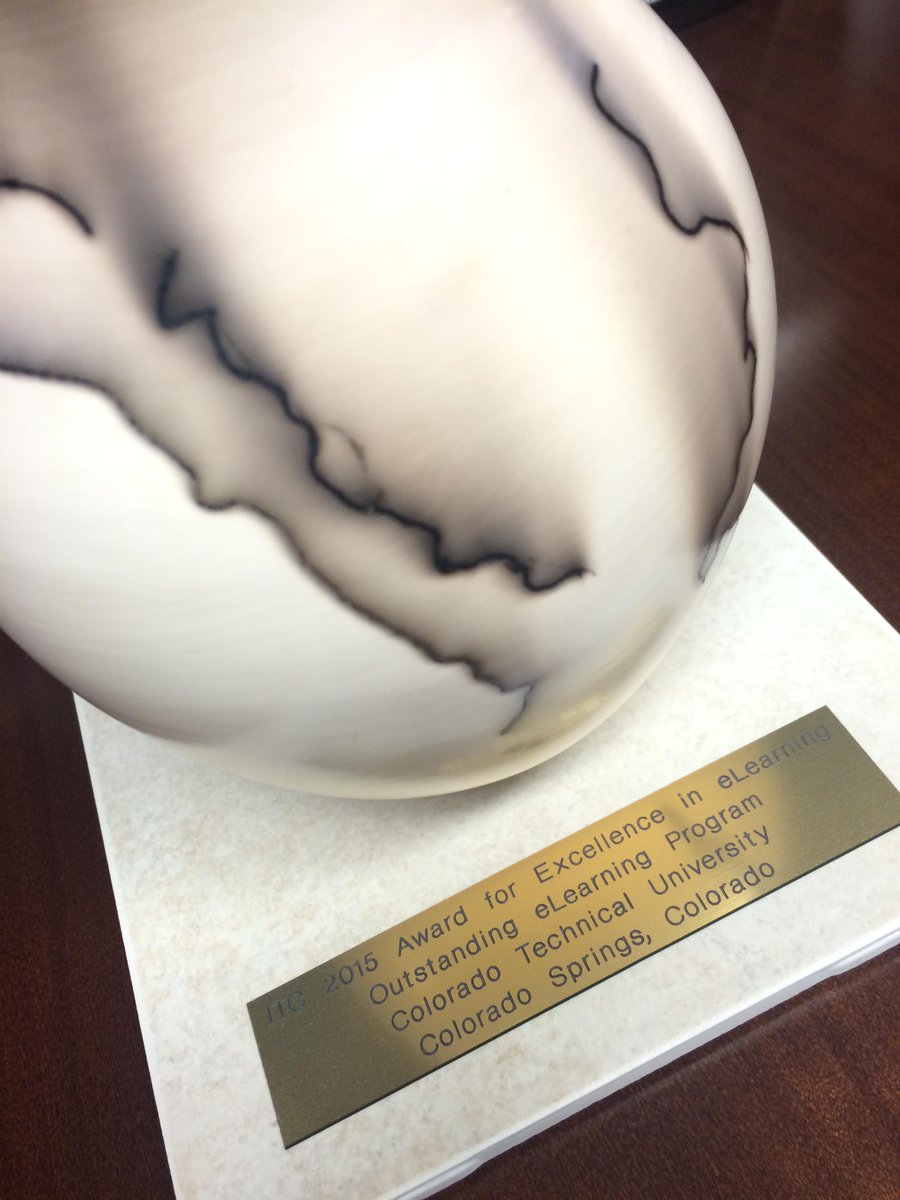ctuniversity's tweet image. #TBT to #eLearning2015, @DrConnieJohnson and Dr. Doug Stein accepting CTU's 2015 Outstanding eLearning Program award!