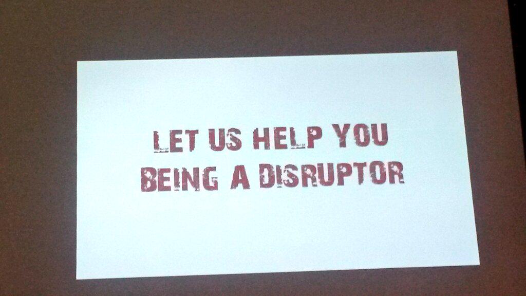 Carmenpizarro's tweet photo. Let us help you to be a disruptor! @oracle_es #realtimeoracle http://t.co/D78zGAlWTE