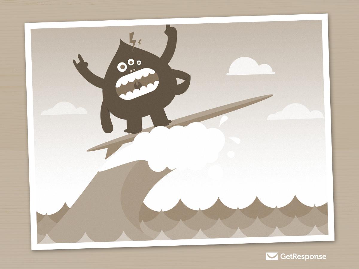 getresponse's tweet photo. #GetResponseTip - showcase past moments from your brand! We miss summer and the Monster's surfing days #TBT http://t.co/HxEIpVHQqc