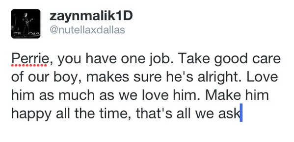 teardropIiam's tweet photo. To Perrie,

Sincerely, Directioners
#AlwaysInOurHeartsZaynMalik 
#ZaynWillAlwaysBeAPartOf1D http://t.co/vfWGF1Zk1b