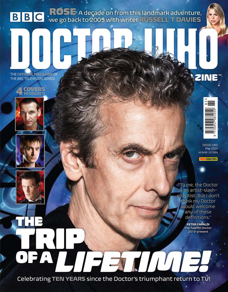 DWMtweets's tweet photo. Happy anniversary, Doctor Who! The show returned to @BBCOne 10 years ago today! DWM celebrates with 4 special covers! http://t.co/mvX7hYPdqB
