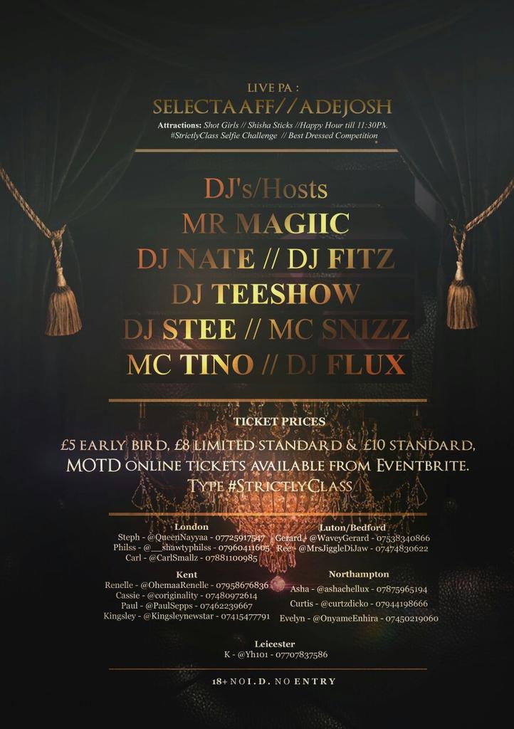 ClubTolu's tweet photo. Live P.A @AdeJoshNoni and @SelectaSingzAff at #StrictlyClass tonight and AdeJosh Live at #LureLondon this saturday! http://t.co/Iybzoga8mo