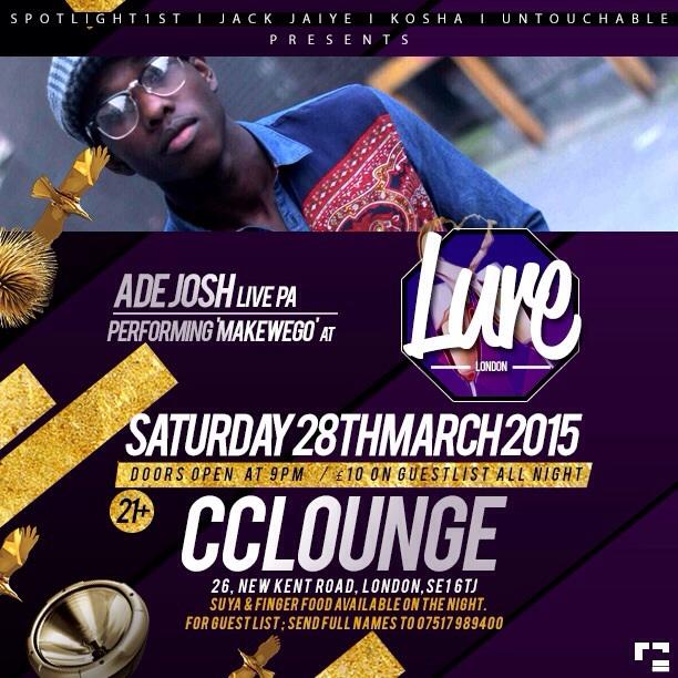 ClubTolu's tweet photo. Live P.A @AdeJoshNoni and @SelectaSingzAff at #StrictlyClass tonight and AdeJosh Live at #LureLondon this saturday! http://t.co/Iybzoga8mo