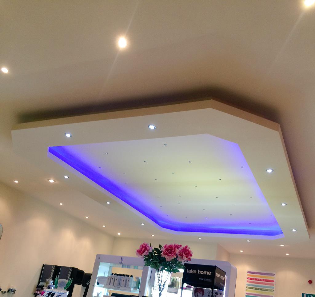MandyPemberton's tweet image. Blue LED rope light installed at Salon 24 hairdressers in Ipswich