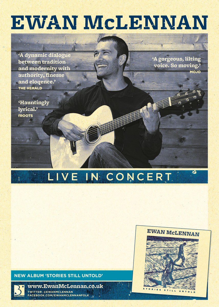Bamfest1's tweet photo. @ewanmclennan appearning in @OfficialBedale on 26 April. Tickets https://t.co/l85OkAN54H #folkmusic #northyorks http://t.co/7V4sHHjb2q