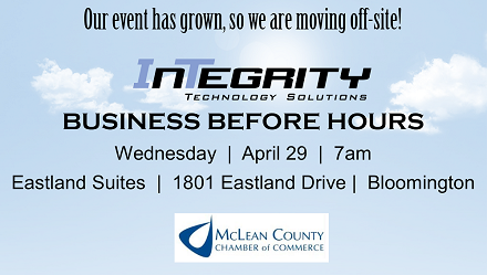 integrityts's tweet photo. Same GREAT event - NEW location! @mcleancochamber Business Before Hours hosted by Integrity is 4.29.15 #IntegrityBBH http://t.co/JIrfWSkmRG