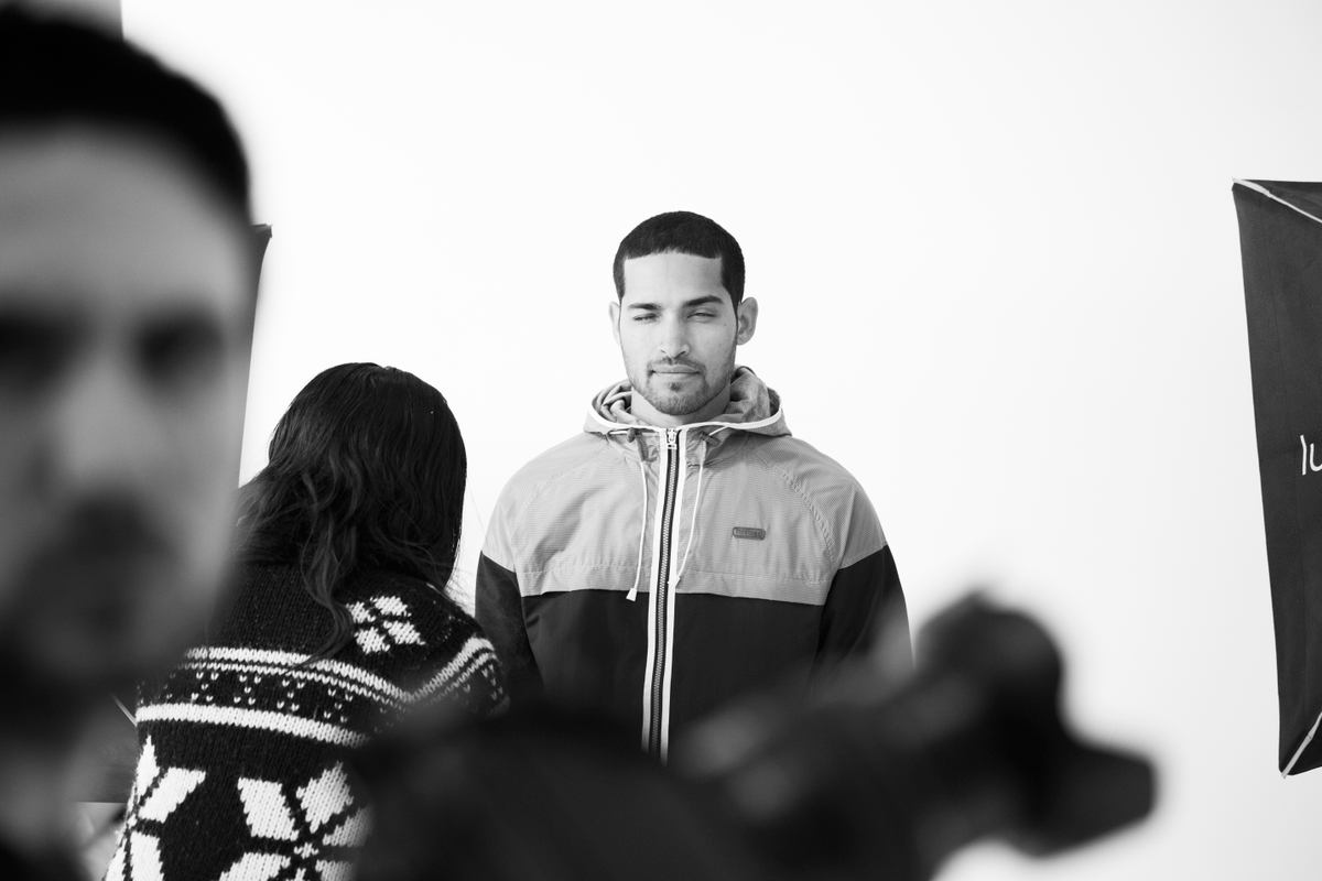 StudioBTS's tweet photo. Here's @verityhensey and #DanielPimentel on set today @24studio! #fashion #ladieswear #menswear #photography #canon http://t.co/6seqXGb4eQ