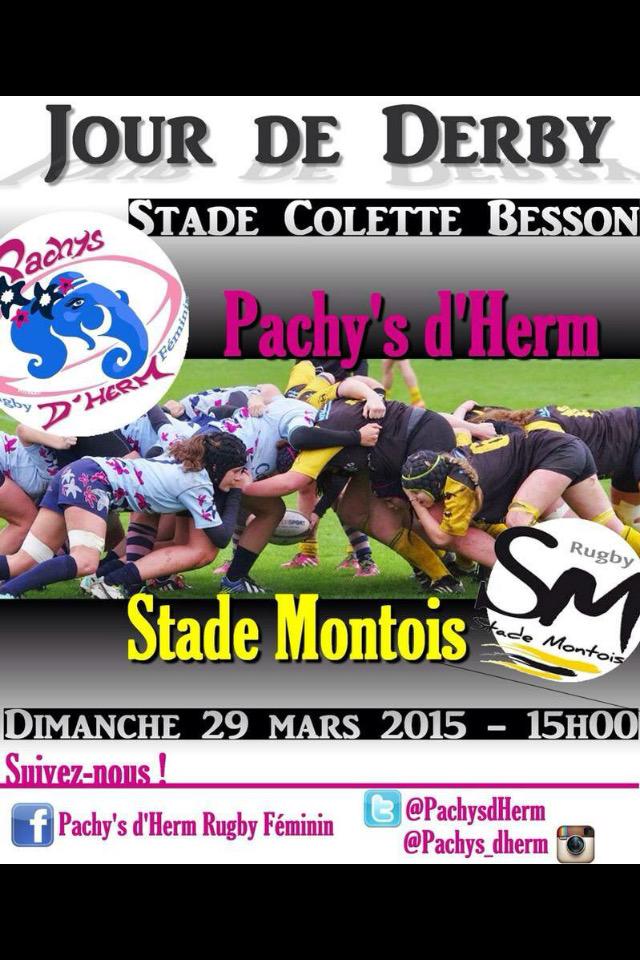 PachysdHerm's tweet photo. Dernière journée de championnat et pas des moindres ... #derbylandais @StadeMontoisF #rugbyfeminin #federale #pachys http://t.co/qj1R4GK47X