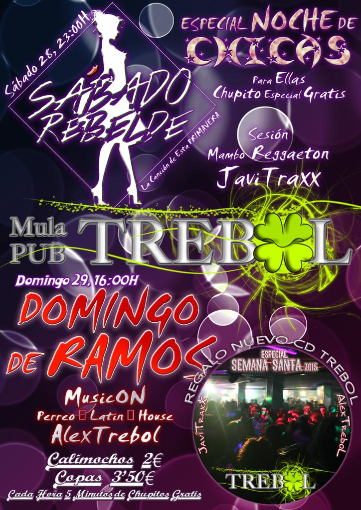 Este FINDE <a href="/TrebolMula/"># Trebol Mula #</a> 
Viernes 27 #REMEMBER
Sábado 28 #REBELDE
Domingo 29 #RAMOS
@ALEXTREBOL <a href="/JaviTraxx/">JaviTraxx</a> <a href="/espejo_si/">Pedro Jose Espejo Si</a>