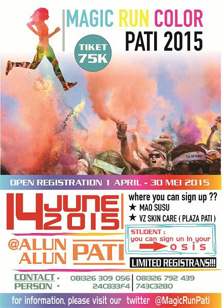 Be Happy, Be Healthy and Global. Magic Run Color Pati 2015. See you on 14 June 2015. #MagicRun <a href="/kusumajaya_pati/">Kusuma Jaya Pati</a>