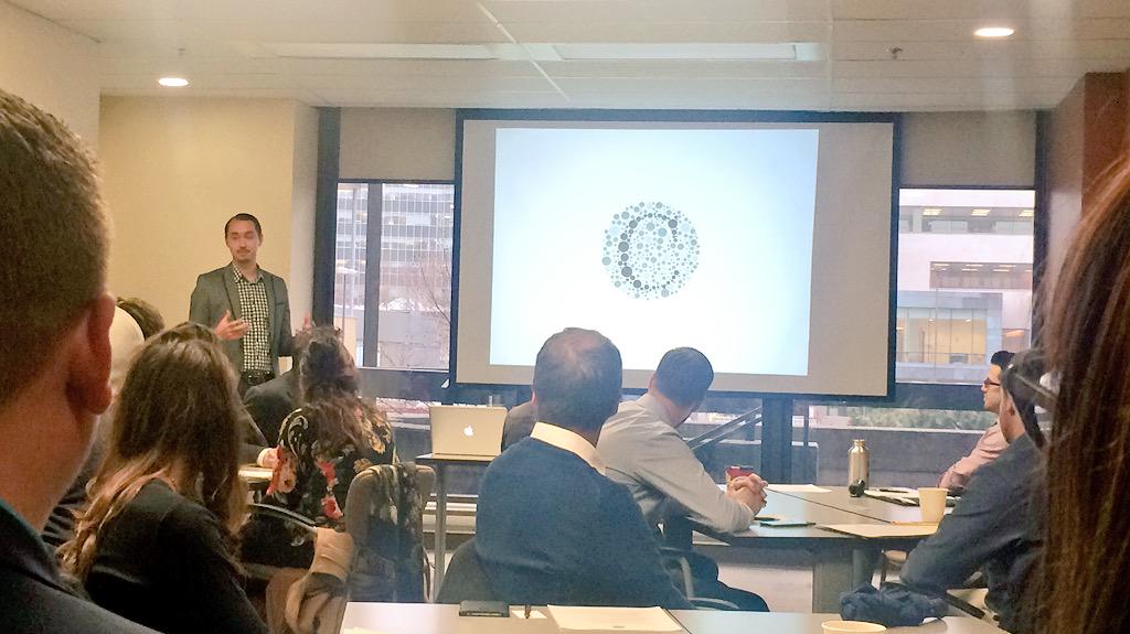 YEPHamilton's tweet photo. Our featured YEP member: @michaelpett from @ColourblindProd discussing the value of online video marketing #HamOnt http://t.co/c2I0q3kLz4