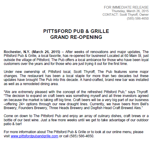 The Pittsford Pub (@pittsford_pub) on Twitter photo 