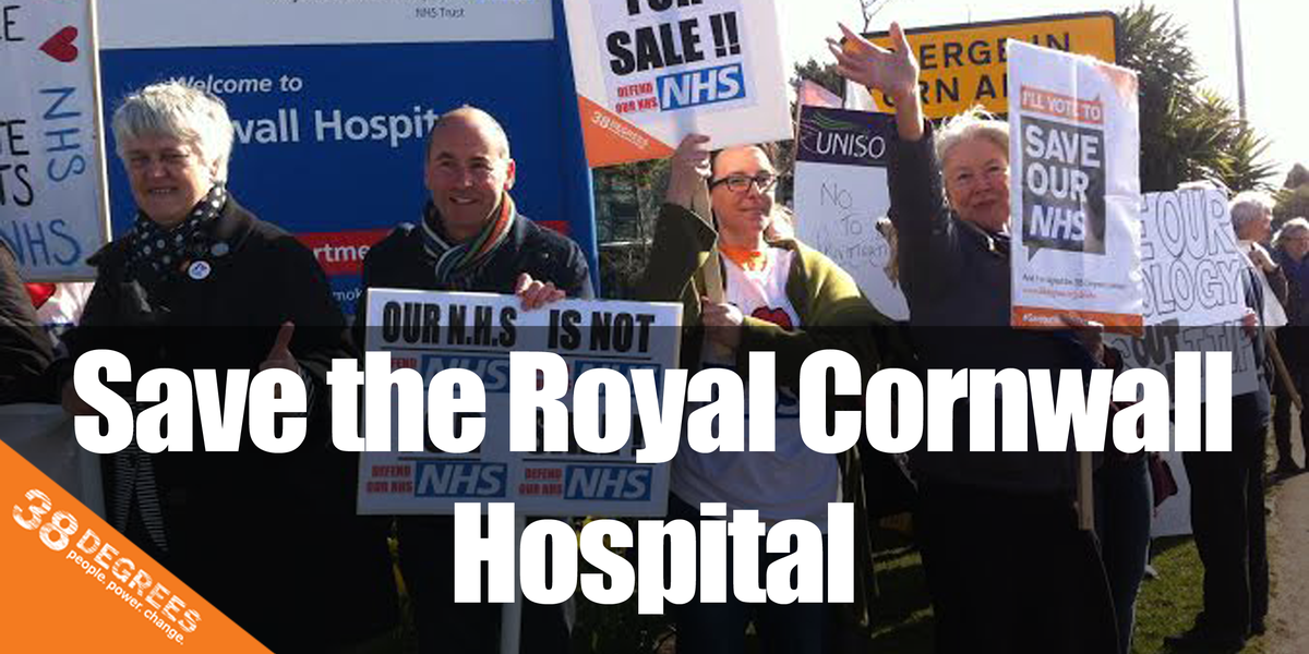 . <a href="/cernyw/">Rob Simmons</a> <a href="/cornyolivier/">Cornelius Olivier</a> Will you help stop Royal Cornwall Hospital's services being privatised?