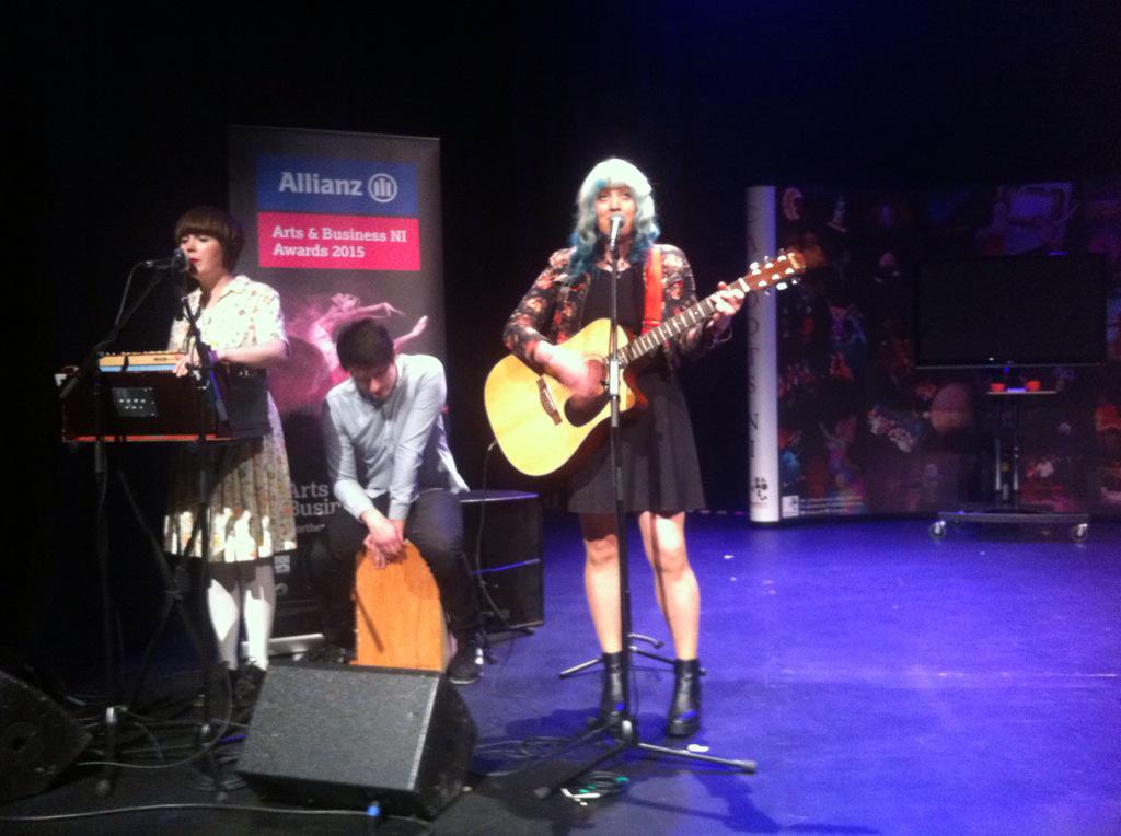 Desleysmummy's tweet photo. Lovely Kirsty McColl vibes from the @SaltFlatsLive at @arts_businessni excellence event @CultureNightBel http://t.co/ITqwOkMkU8