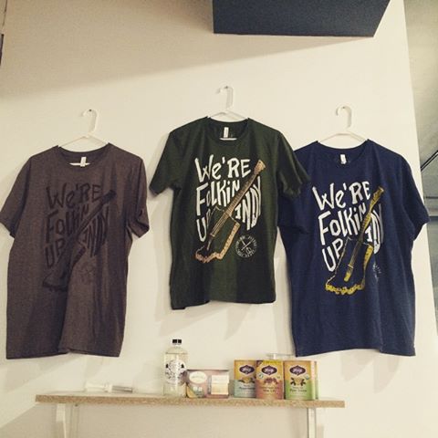 Small Batch of <a href="/usiapparel/">UnitedStateOfIndiana</a> first print Fest shirts available at @r88doughnuts. Online sale starts soon! #Vaff2015