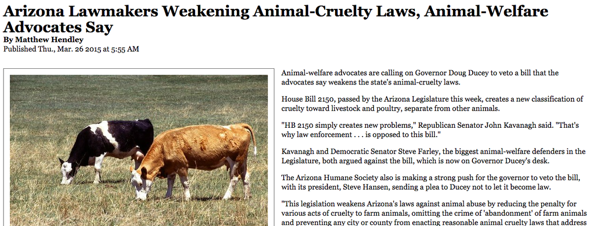 AnimalsGW's tweet image. #AZ Governor @dougducey VETO #HB2150 because ALL animals deserve protection from cruelty