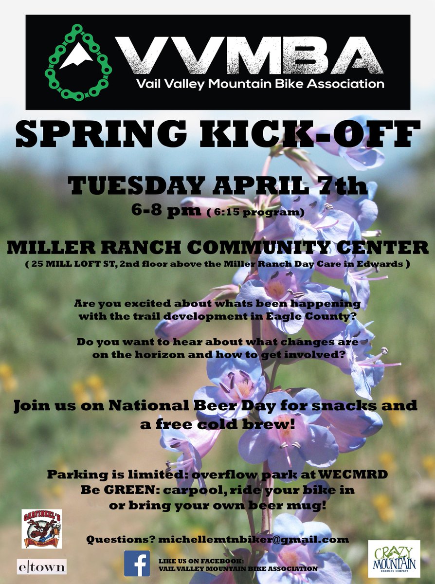 vailmtbike's tweet image. VVMBA Spring Kick Off! Come find out what's on tap, literally! And how you can join in on the fun this summer! #vvmba