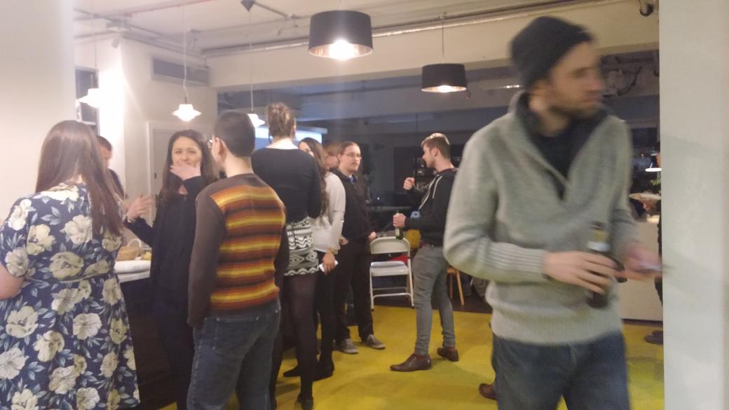 crypto_jesus's tweet image. Gathering for the #shoreditchjs #js meetup in the  #skimlinks office