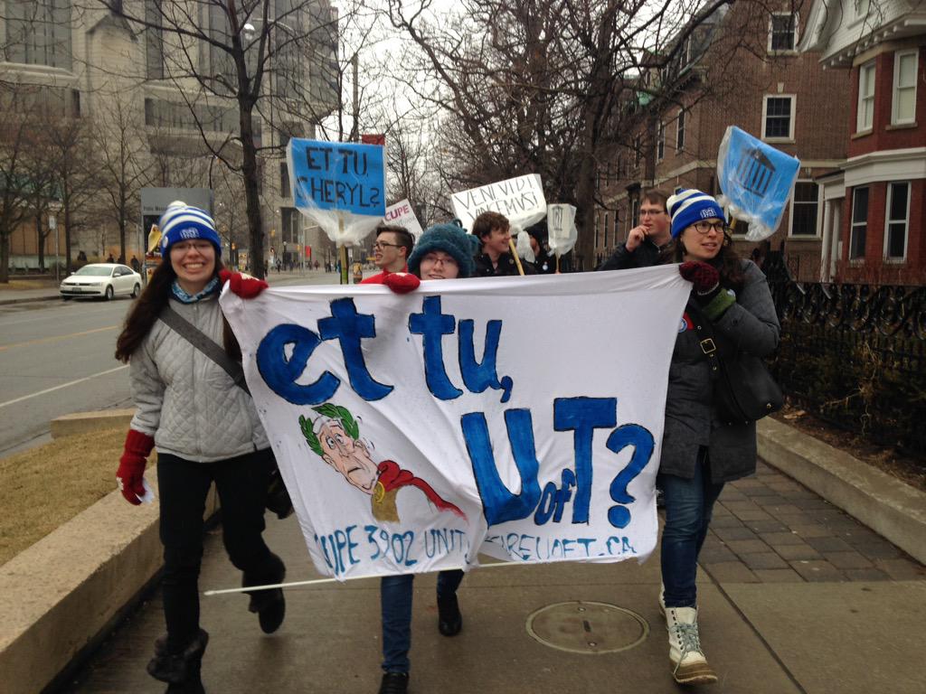 Tell me where democracy was founded! Greece is where democracy was founded! Classics picket #weareuoft