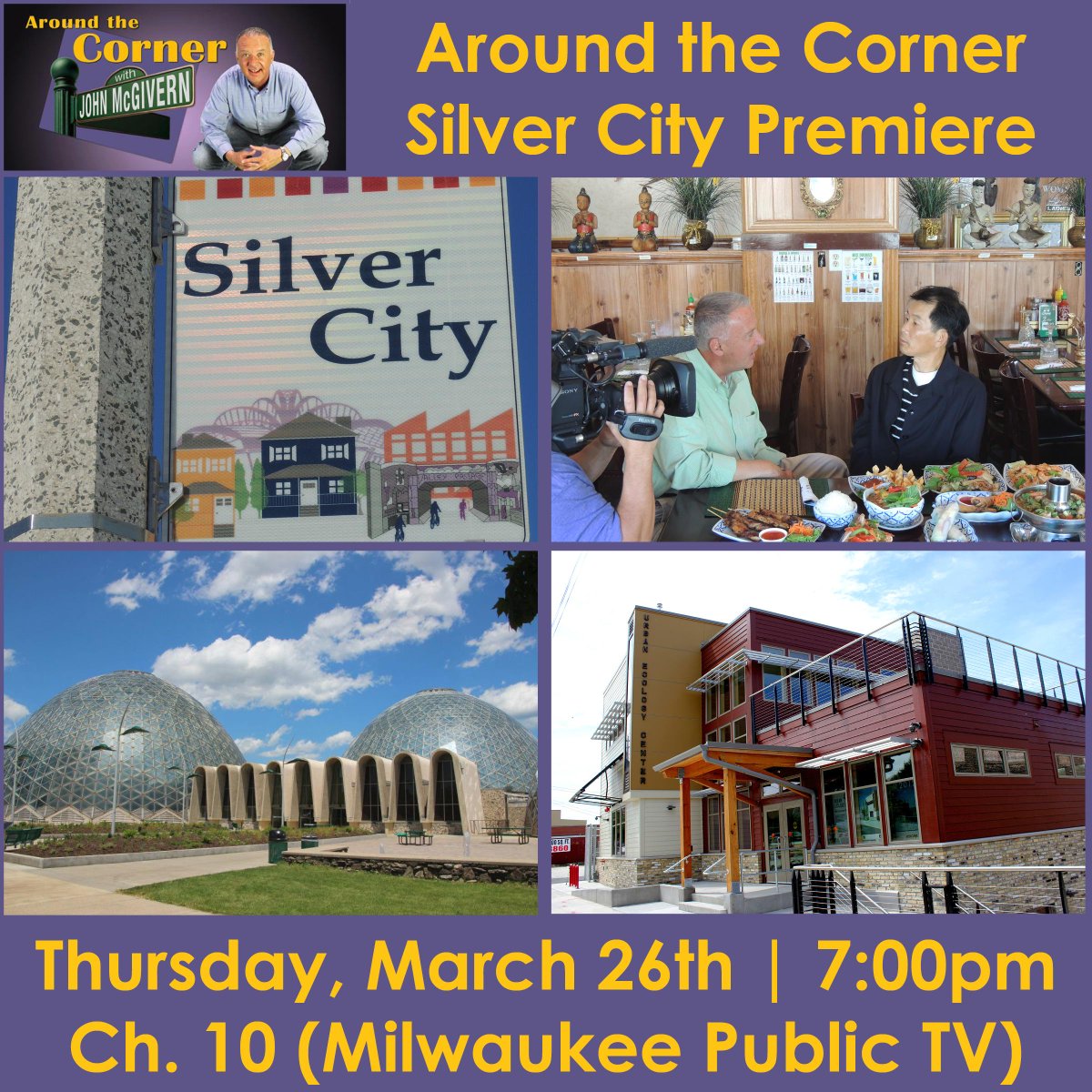 Tonite @ 7pm! #AroundtheCorner w/ John McGivern <a href="/silvercitymke/">Silver City MKE</a> episode premiere on @MkePTV Channel 10! <a href="/ATCwithJMcG/">Around the Corner</a>