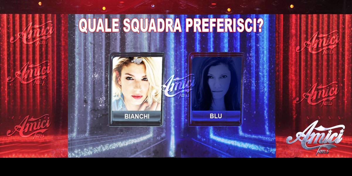 Amicifans's tweet photo. #SONDAGGIO Quale squadra preferisci? BIANCHI @MarroneEmma o BLU @elisatoffoli #Amici14 http://t.co/RFfajmq5xI