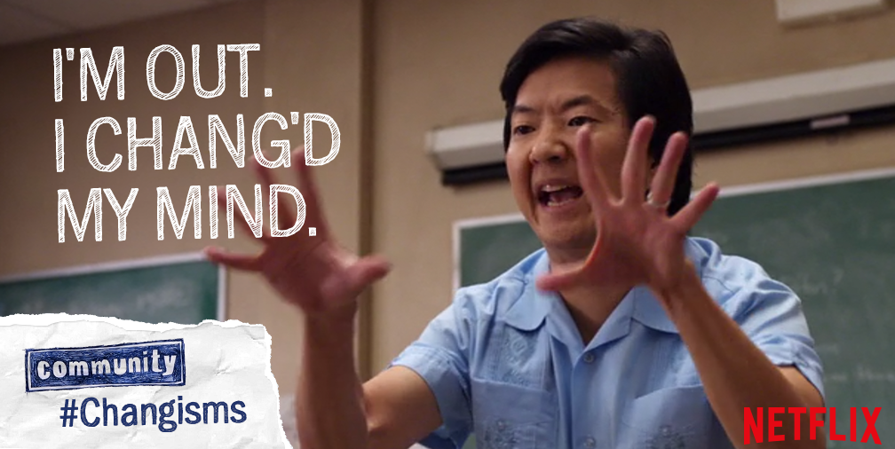 Netflix_CA's tweet photo. โChang the subject.โ #Changisms http://t.co/2BGiBC2Vd3