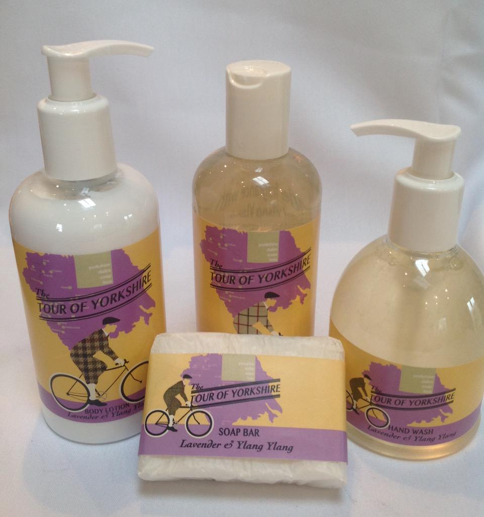 DalesSoapBox's tweet photo. Why not try our new range of toiletries to celebrate the upcoming Tour of Yorkshire @tourdeyorkshire http://t.co/Td462BmSzG