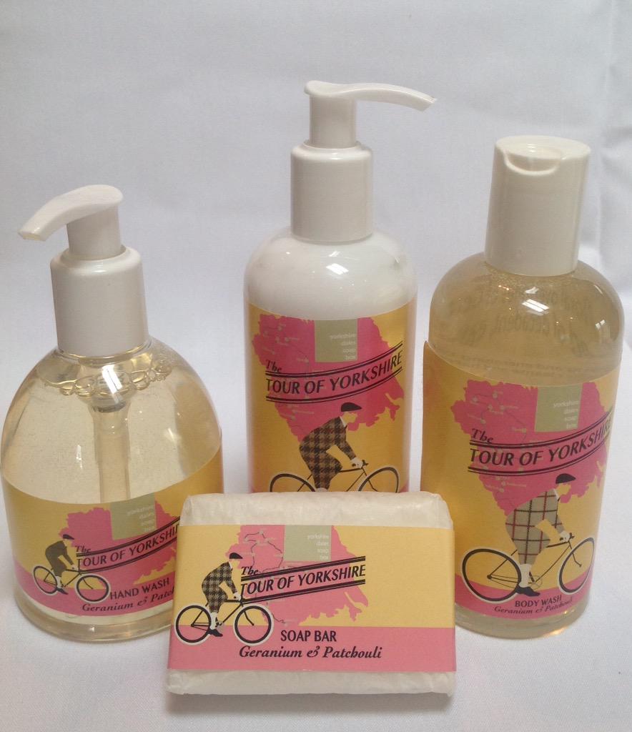 DalesSoapBox's tweet photo. Why not try our new range of toiletries to celebrate the upcoming Tour of Yorkshire @tourdeyorkshire http://t.co/Td462BmSzG