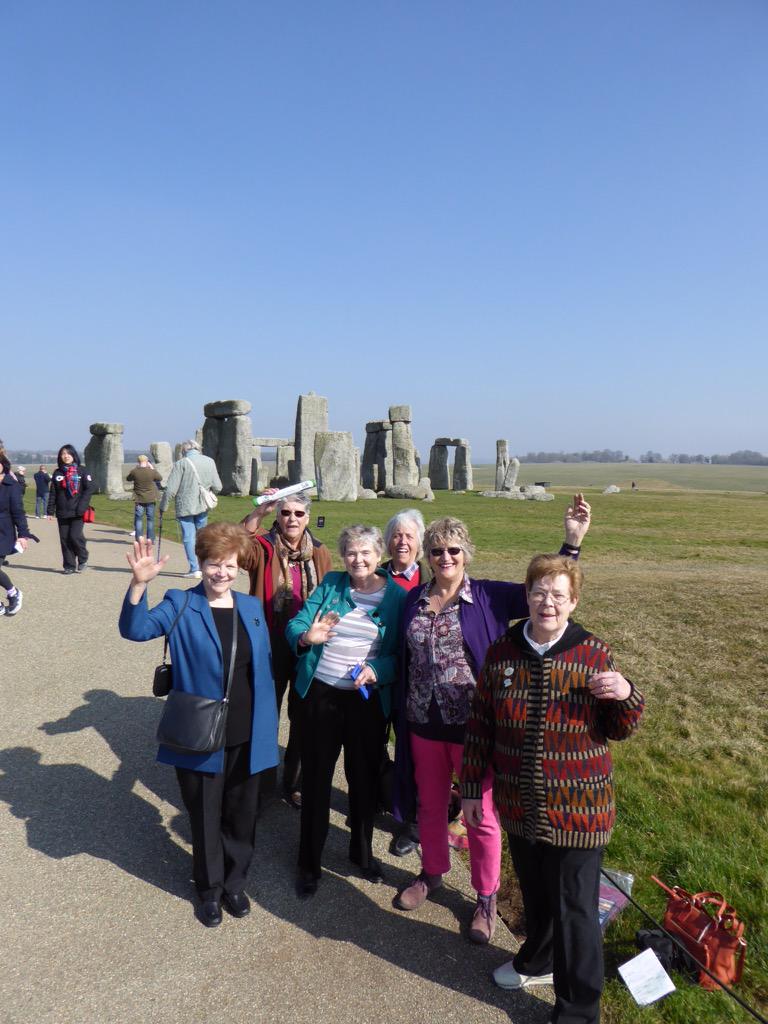 WiltshireWI's tweet photo. Here is @theWI_baton2015 at iconic landmark with our Board of Trustees @WomensInstitute http://t.co/9F0qWZpchd