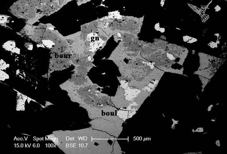 hummingbirdgeo's tweet photo. #Sulphosalts making interesting #mineralization textures with #galena. #thinsectionthursday #boulangerite #bournonite http://t.co/SZ2bBHto04