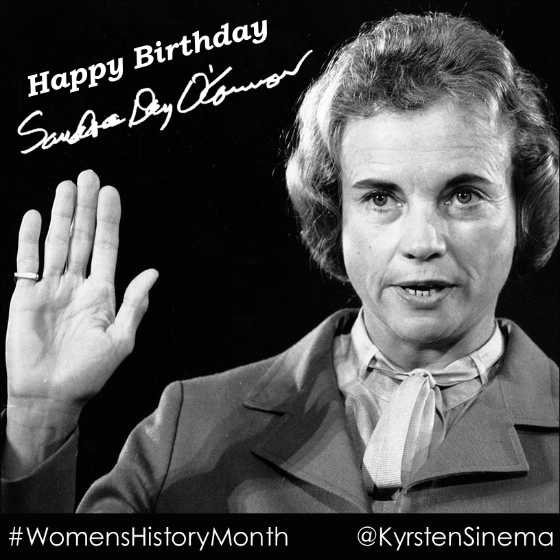 Happy bday to AZ\s Sandra Day O\Connor, first female Supreme Court Justice! 