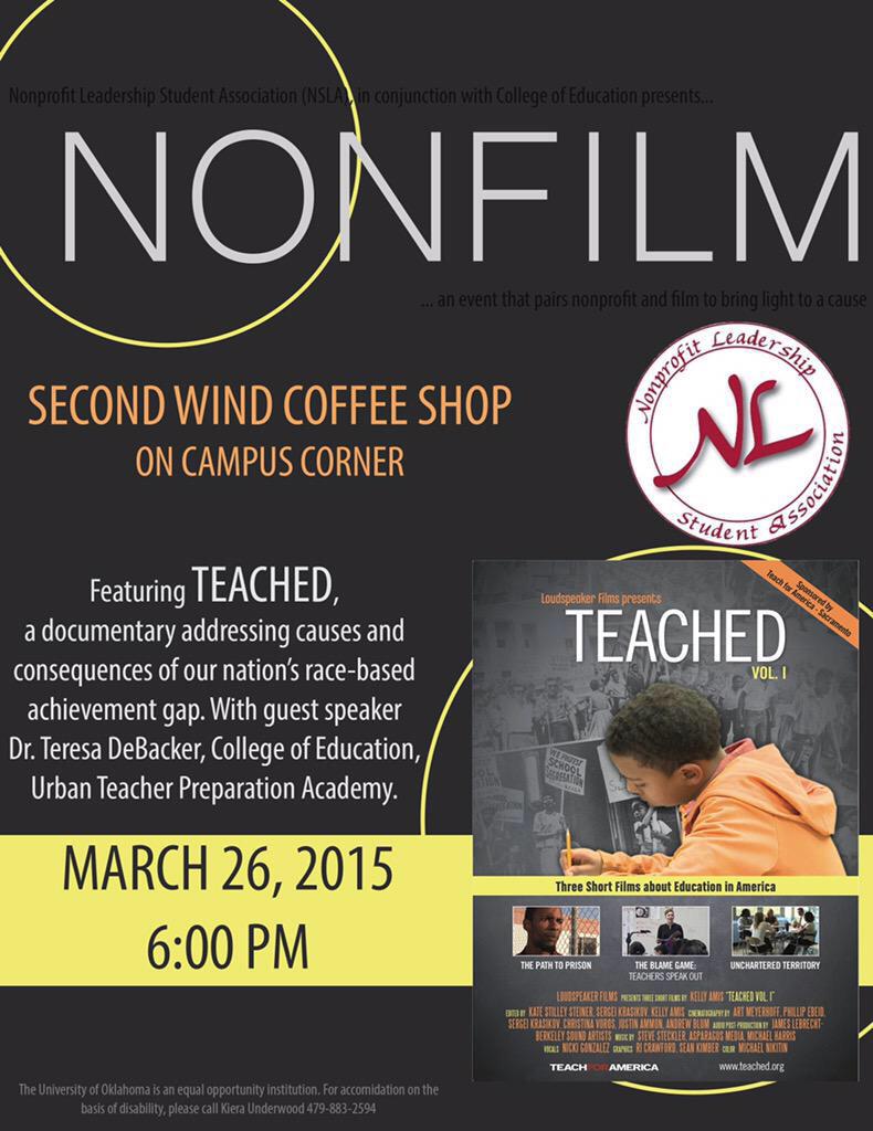 OUAFP's tweet image. If you haven't heard already, our sister organization @OUNLSA is hosting their annual NonFilm tonight! Check it out!