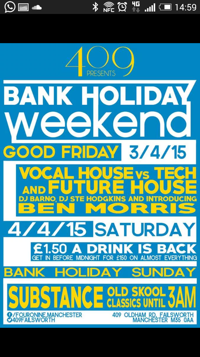 409Failsworth's tweet photo. Big Bank Holiday Weekend coming up..... http://t.co/Kfic460wGu