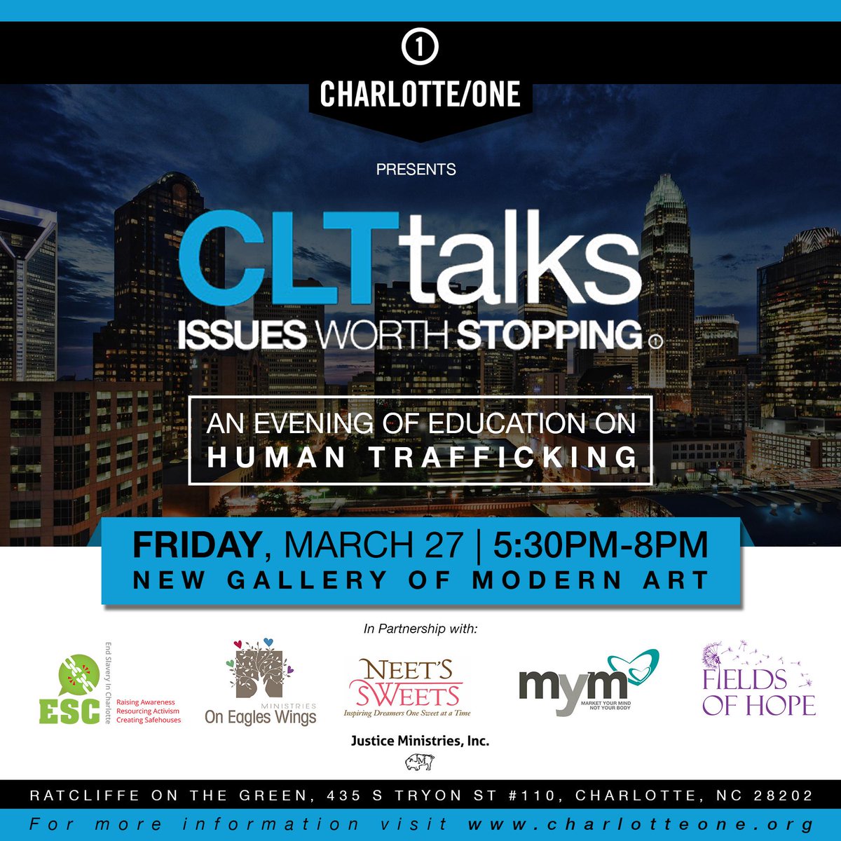 CharlotteONE's tweet photo. Join us tmrw &amp; learn about how you can put an end to human trafficking @JM_Incorporated @charlotte24_7 @OEWHopeHouse http://t.co/Pc2y8I8QGq